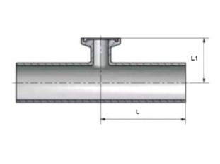 Тройник Сварка-Кламп-Сварка переходной короткий DT-4.1.2-7 (DT-14)