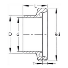 Штуцер резьбовой нержавеющий DN150 DIN 11851 AISI 316L / 1.4404