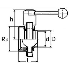 Затвор дисковый нержавеющий DN50 M-W DIN 11851 AISI 304 (L) / 1.4301 (7) (вкладыш SILICON)
