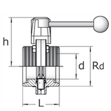 Затвор дисковый нержавеющий DN50 M-M DIN 11851 AISI 304 (L) / 1.4301 (7) (вкладыш SILICON)