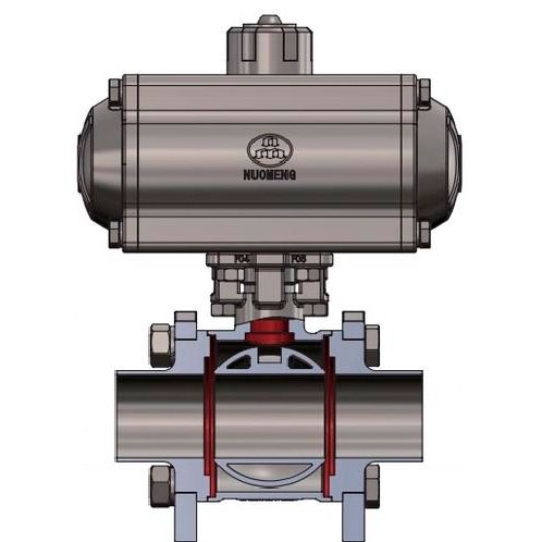 Пятикомпонентный сварной пневматический шаровой кран Q07