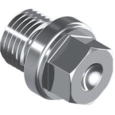 Пробка резьбовая с буртом и шестигранной головкой d18х1,5 DIN 910 M сталь А4 (Заглушка)