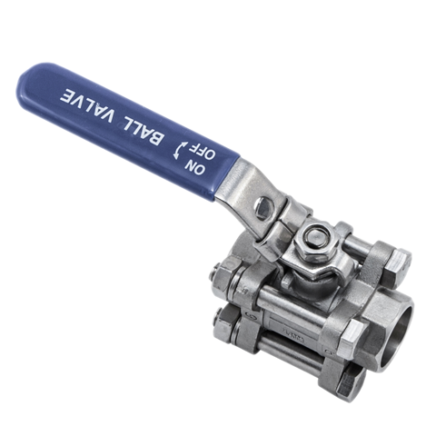 Кран шаровой муфтовый нержавеющий 3pcs 3/8" PN63 / WOG1000 AISI 304 (L) / 1.4301 (7) / 08X18H10