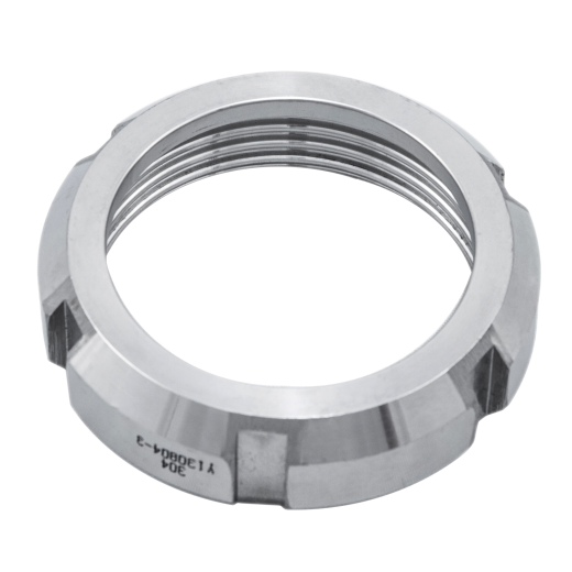 Гайка шлицевая нержавеющая DN63,5 SMS AISI 304 (L) / 1.4301 (7) / 08X18H10