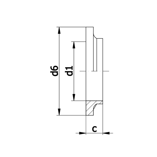 Штуцер конический нержавеющий DN51 SMS AISI 316L / 1.4404